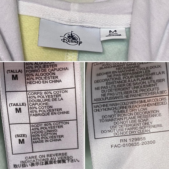 Walt Disney World Pastel Logo Colorblock Hoodie Sweatshirt Unisex Sz Medium - Picture 13 of 13